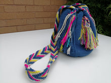 Load image into Gallery viewer, Authentic Handmade Mochilas Wayuu Bags - Small Blue 10