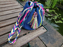 Load image into Gallery viewer, Authentic Handmade Mochilas Wayuu Bags - Small Blue 10