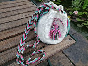 Authentic Handmade Mochilas Wayuu Bags - Small White