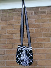 Load image into Gallery viewer, Authentic Handmade Mochilas Wayuu Bags - Small Black 15