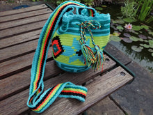 Load image into Gallery viewer, Authentic Handmade Mochilas Wayuu Bags - Small Turquoise 11