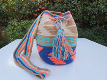 Load image into Gallery viewer, Authentic Handmade Bags Mochilas Wayuu Arcoiris COLLECTION MEDIANA Colombia Pastel