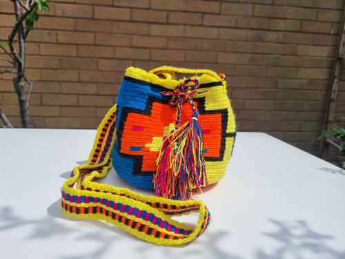 Authentic Handmade Mochilas Wayuu Bags - Small Yellow