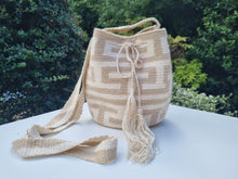 Load image into Gallery viewer, Authentic Handmade Bags Mochilas Wayuu COLLECTION MEDIANA Viva Colombia Blanca Summer 26