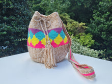 Load image into Gallery viewer, Authentic Handmade Bags Mochilas Wayuu COLLECTION MEDIANA Viva Colombia  Color Summer 26