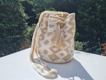 Load image into Gallery viewer, Authentic Handmade Bags Mochilas Wayuu COLLECTION MEDIANA Viva Colombia Blanca II Summer 26
