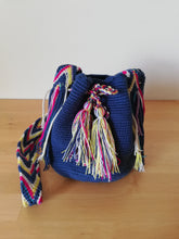 Load image into Gallery viewer, Authentic Handmade Mochilas Wayuu Bags - Small Blue 10