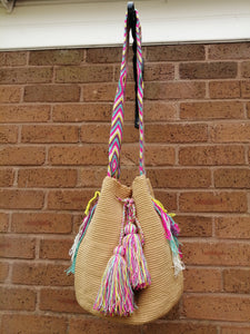 Authentic Handmade Mochilas Wayuu Bags - Unicolor Brown
