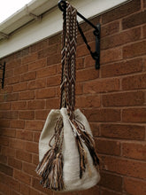 Load image into Gallery viewer, Authentic Handmade Mochilas Wayuu Bags-Blanco &amp; Cafe Unicolour