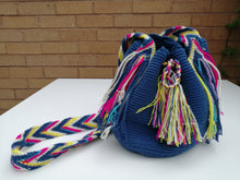 Load image into Gallery viewer, Authentic Handmade Mochilas Wayuu Bags - Small Blue 10