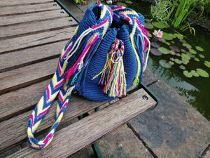 Authentic Handmade Mochilas Wayuu Bags - Small Blue 10