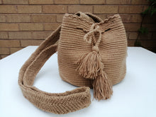 Load image into Gallery viewer, Authentic Handmade Mochilas Wayuu Bags - Small Brown