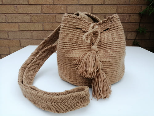 Authentic Handmade Mochilas Wayuu Bags - Small Brown