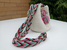 Load image into Gallery viewer, Authentic Handmade Mochilas Wayuu Bags - Small White