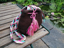 Load image into Gallery viewer, Authentic Handmade Mochilas Wayuu Bags - Small Brown 16