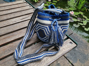 Authentic Handmade Mochilas Wayuu Bags - Small Blue