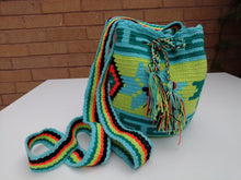 Load image into Gallery viewer, Authentic Handmade Mochilas Wayuu Bags - Small Turquoise 11