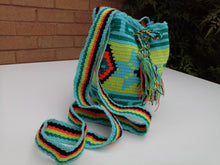 Load image into Gallery viewer, Authentic Handmade Mochilas Wayuu Bags - Small Turquoise 11