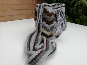 Authentic Handmade Mochilas Wayuu Bags - Small Gray 20