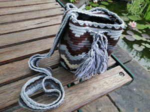 Authentic Handmade Mochilas Wayuu Bags - Small Gray 20