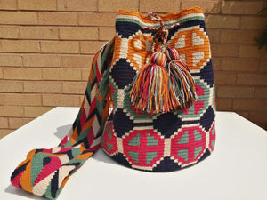 Cross-body Handmade Bags Mochilas Wayuu Collection Caribe - Las Olas