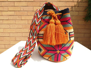 Cross-body Handmade Bags Mochilas Wayuu Collection Caribe - Arena