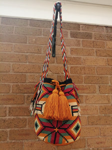 Cross-body Handmade Bags Mochilas Wayuu Collection Caribe - Arena
