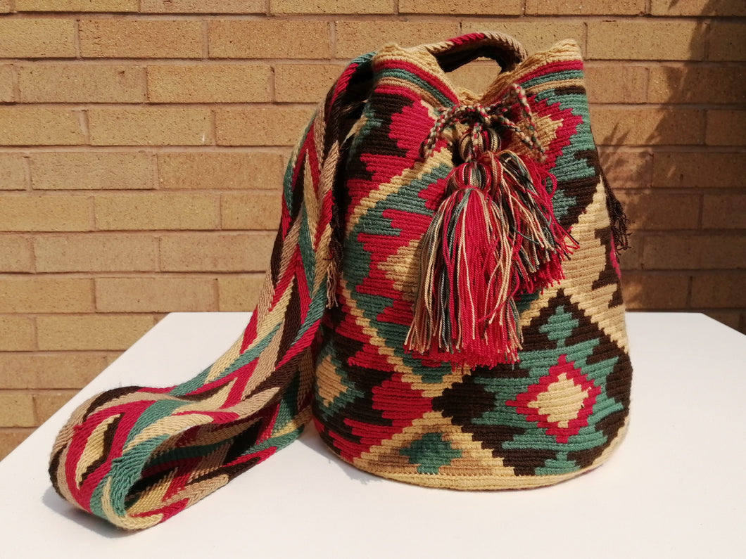 Handmade Cross-body Bags Mochilas Wayuu Collection Andes - Rosa