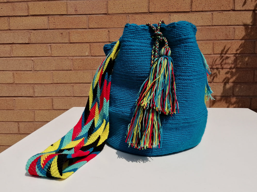 Original Handmade Bags Mochilas Wayuu  Collection Bahía - Azúl