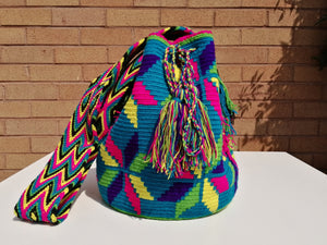 Handmade Cross-body Bags Mochilas Wayuu Collection Oceano Azul - El Prado