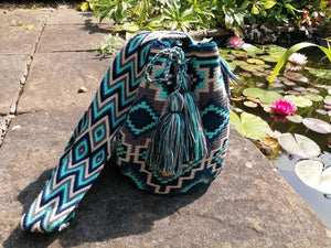 Handmade Cross-body Bags Mochilas Wayuu Collection Oceano Azul - Taganga