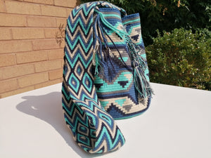 Handmade Cross-body Bags Mochilas Wayuu Collection Oceano Azul - Pescadito