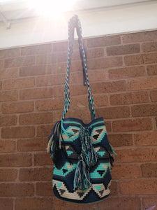 Handmade Cross-body Bags Mochilas Wayuu Collection Oceano Azul - Pescadito