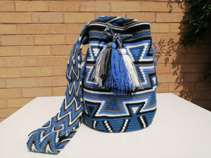 Handmade Cross-body Bags Mochilas Wayuu Collection Oceano Azul - Bolívar