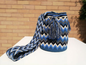 Handmade Cross-body Bags Mochilas Wayuu Collection Oceano Azul - Palmas
