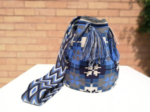 Handmade Cross-body Bags Mochilas Wayuu Collection Oceano Azul - El Laguito