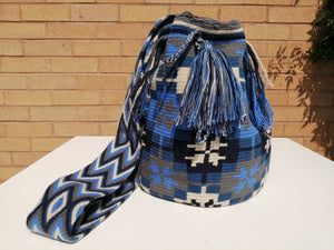 Handmade Cross-body Bags Mochilas Wayuu Collection Oceano Azul - El Laguito