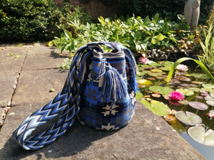 Handmade Cross-body Bags Mochilas Wayuu Collection Oceano Azul - El Laguito