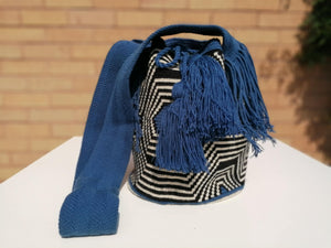 Handmade Cross-body Bags Mochilas Wayuu Collection Oceano Azul - Amberes