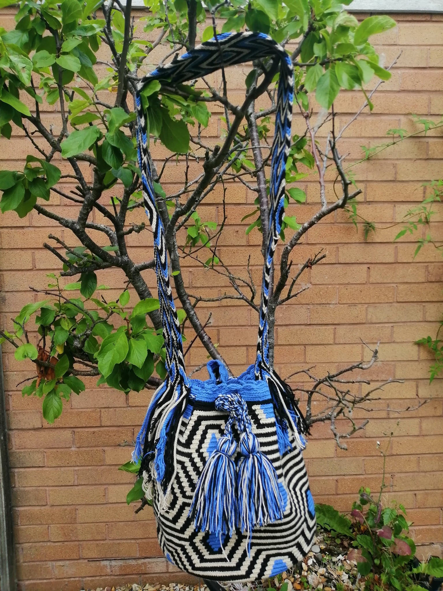 Mar Y Sol Cielo Striped Crocheted Raffia Straw Carryall Tote Bag,  Natural/Multi