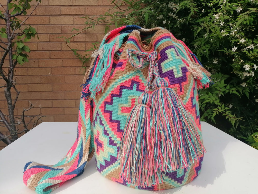 Original Handmade Mochilas Wayuu Bags - Pastel Uno