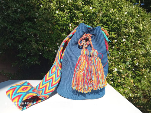 Original Handmade Bags Mochilas Wayuu  Collection Bahía - Azul